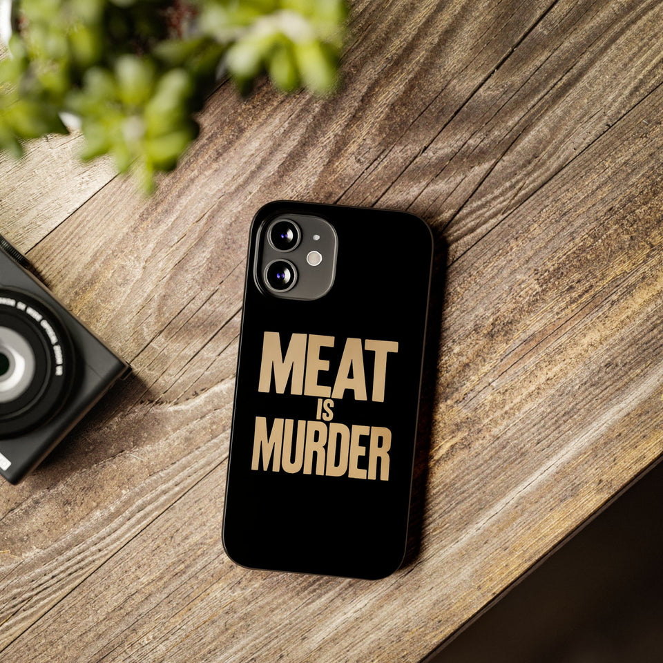 Premium Vegan Meat Is Murder iPhone Case | Vegan Gifts Slim Phone Cases