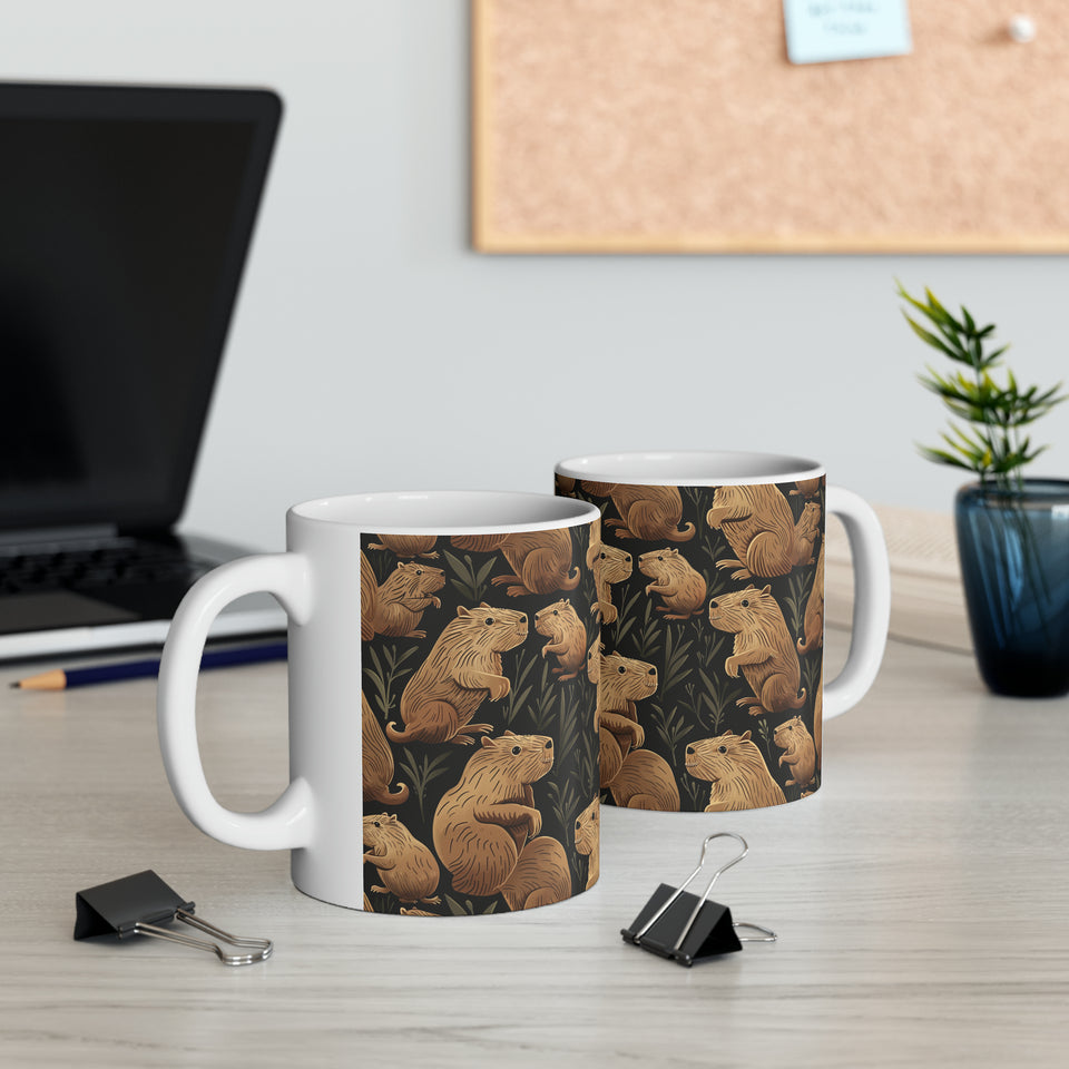 Capybara Mug  | Capybara Coffee Mug | Cute Capy Pattern Coffee Mug 11oz