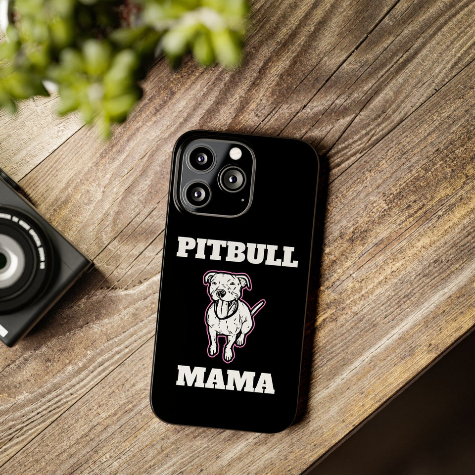 Premium Pitbull Mama 2 iPhone Case | Pitbull Gifts Slim Phone Cases