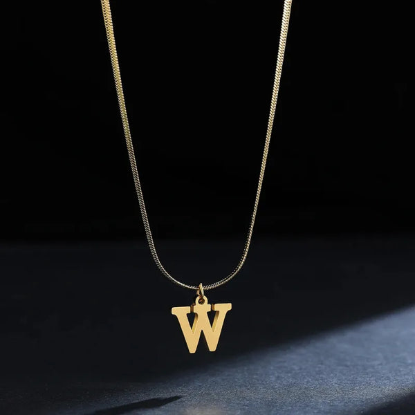 Elegant A-Z Stainless Steel Pendant Necklace