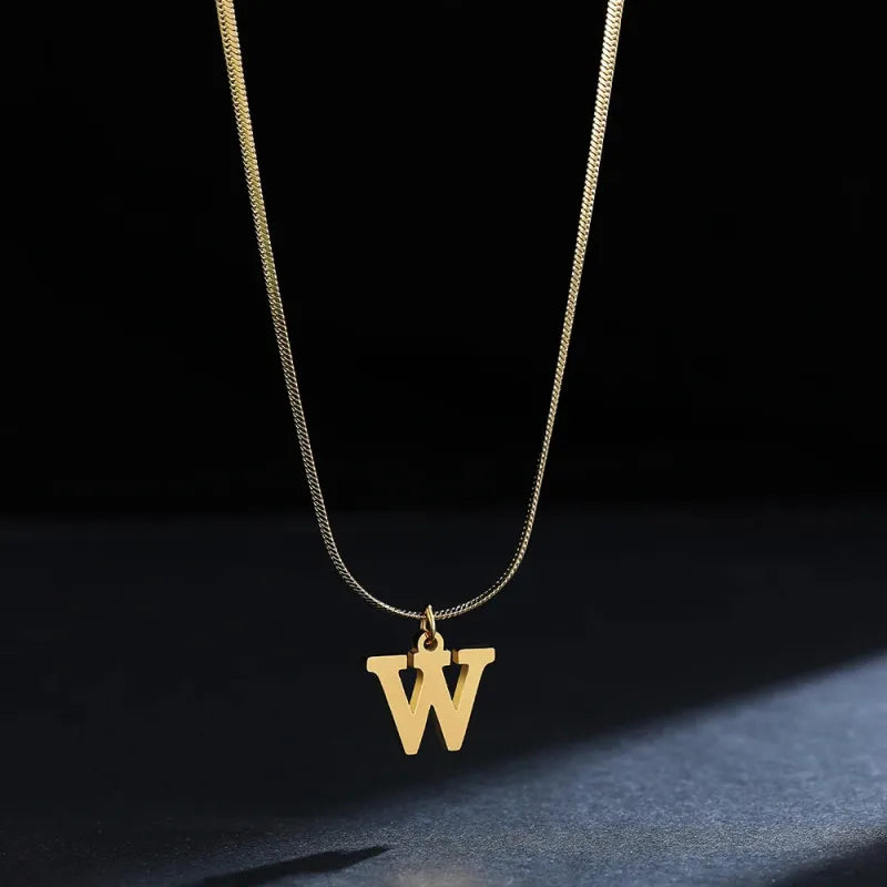 Elegant A-Z Stainless Steel Pendant Necklace