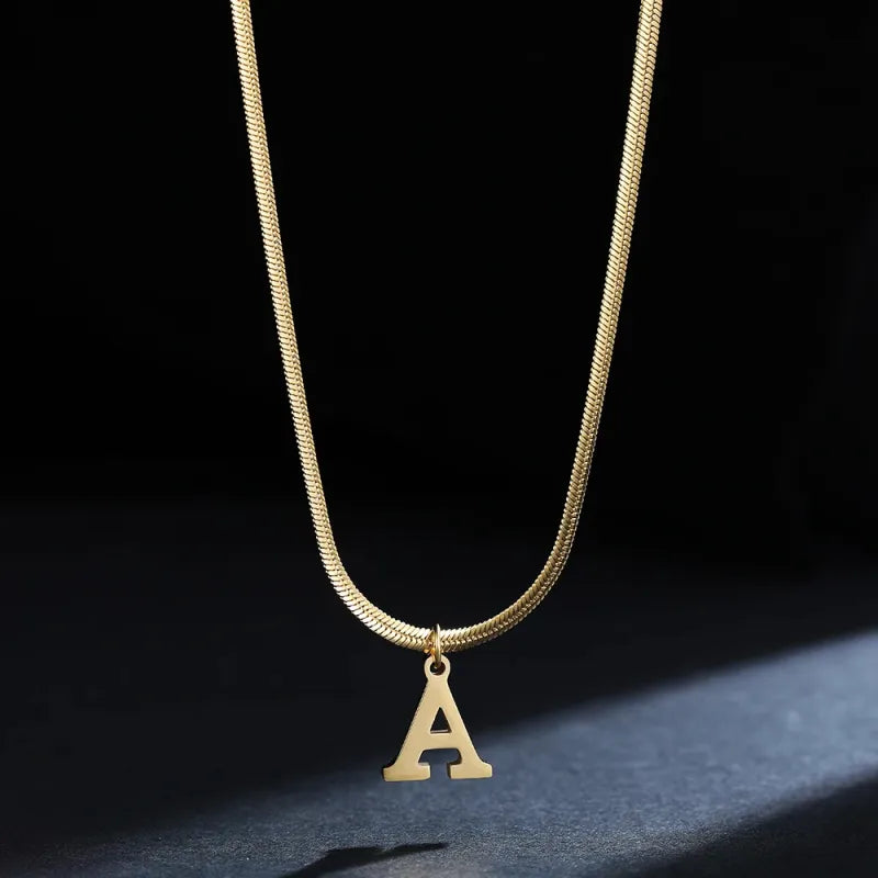 Elegant A-Z Stainless Steel Pendant Necklace