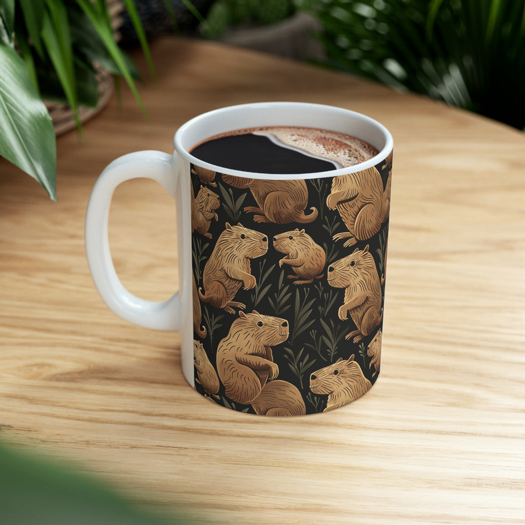 Capybara Mug  | Capybara Coffee Mug | Cute Capy Pattern Coffee Mug 11oz