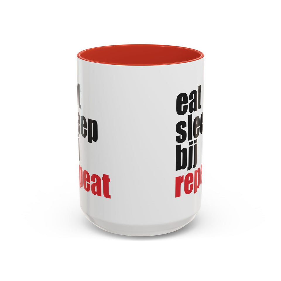 Brazilian Jiu Jitsu Eat Sleep BJJ Repeat | BJJ Accent Coffee Mug