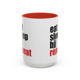 Brazilian Jiu Jitsu Eat Sleep BJJ Repeat | BJJ Accent Coffee Mug Brazilian Jiu Jitsu Eat Sleep BJJ Repeat | BJJ Accent Coffee Mug