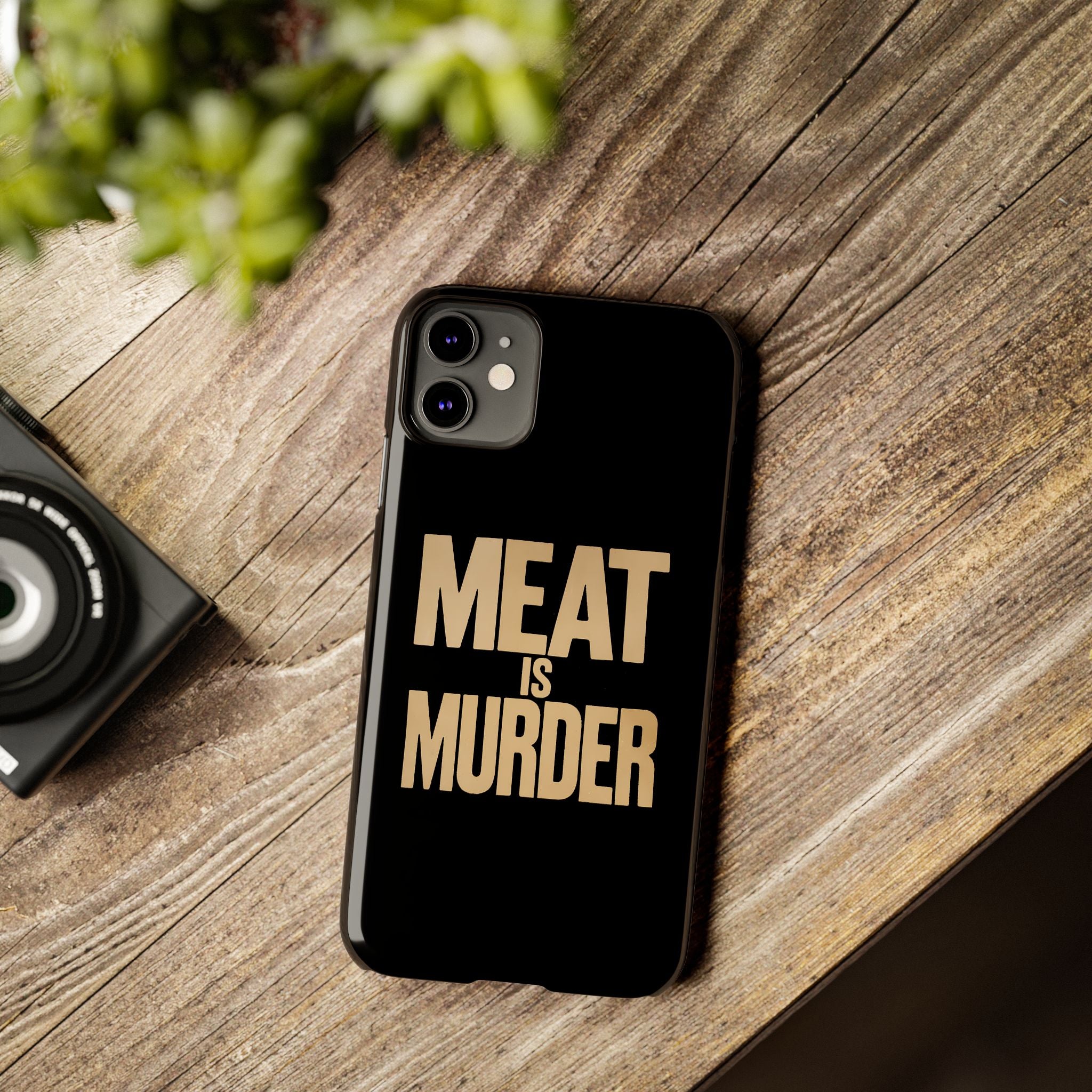 Premium Vegan Meat Is Murder iPhone Case | Vegan Gifts Slim Phone Cases