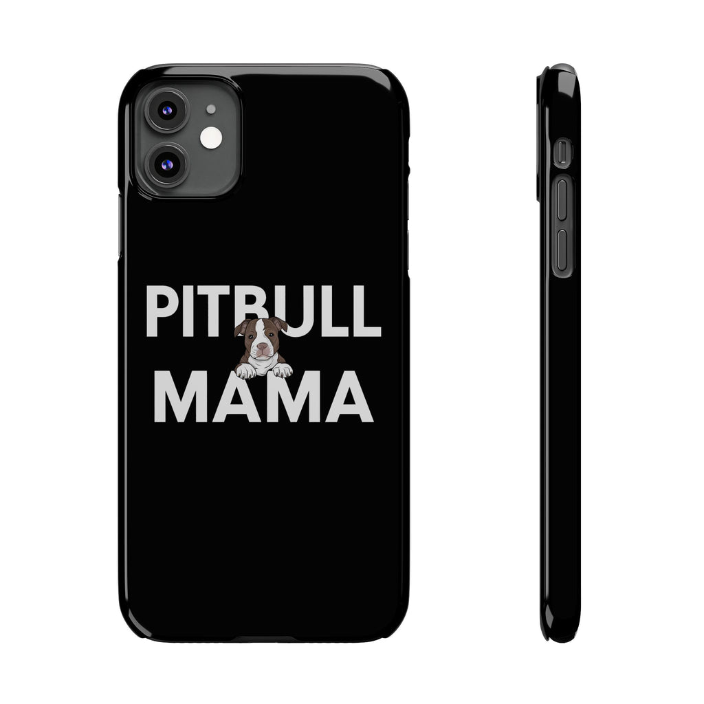 Premium Pitbull Mama 3 iPhone Case | Pitbull Gifts Slim Phone Cases