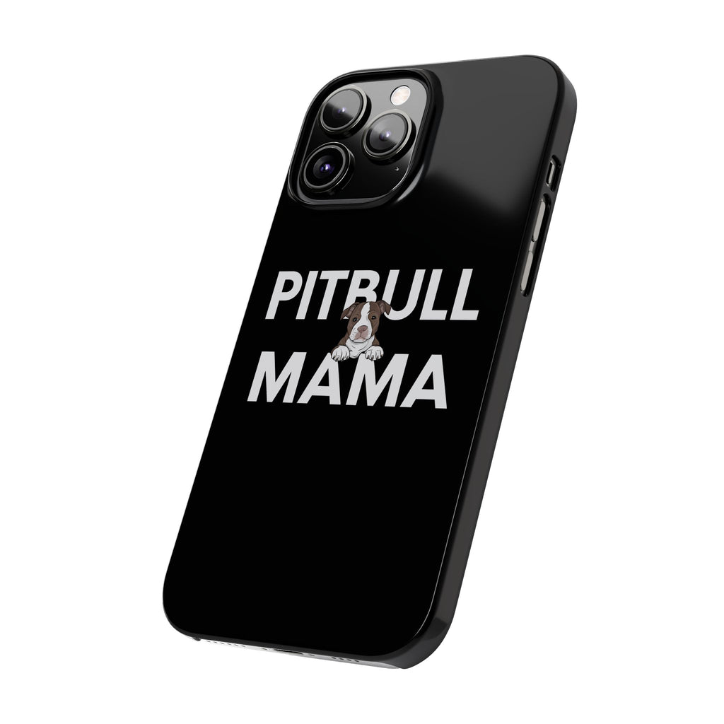 Premium Pitbull Mama 3 iPhone Case | Pitbull Gifts Slim Phone Cases