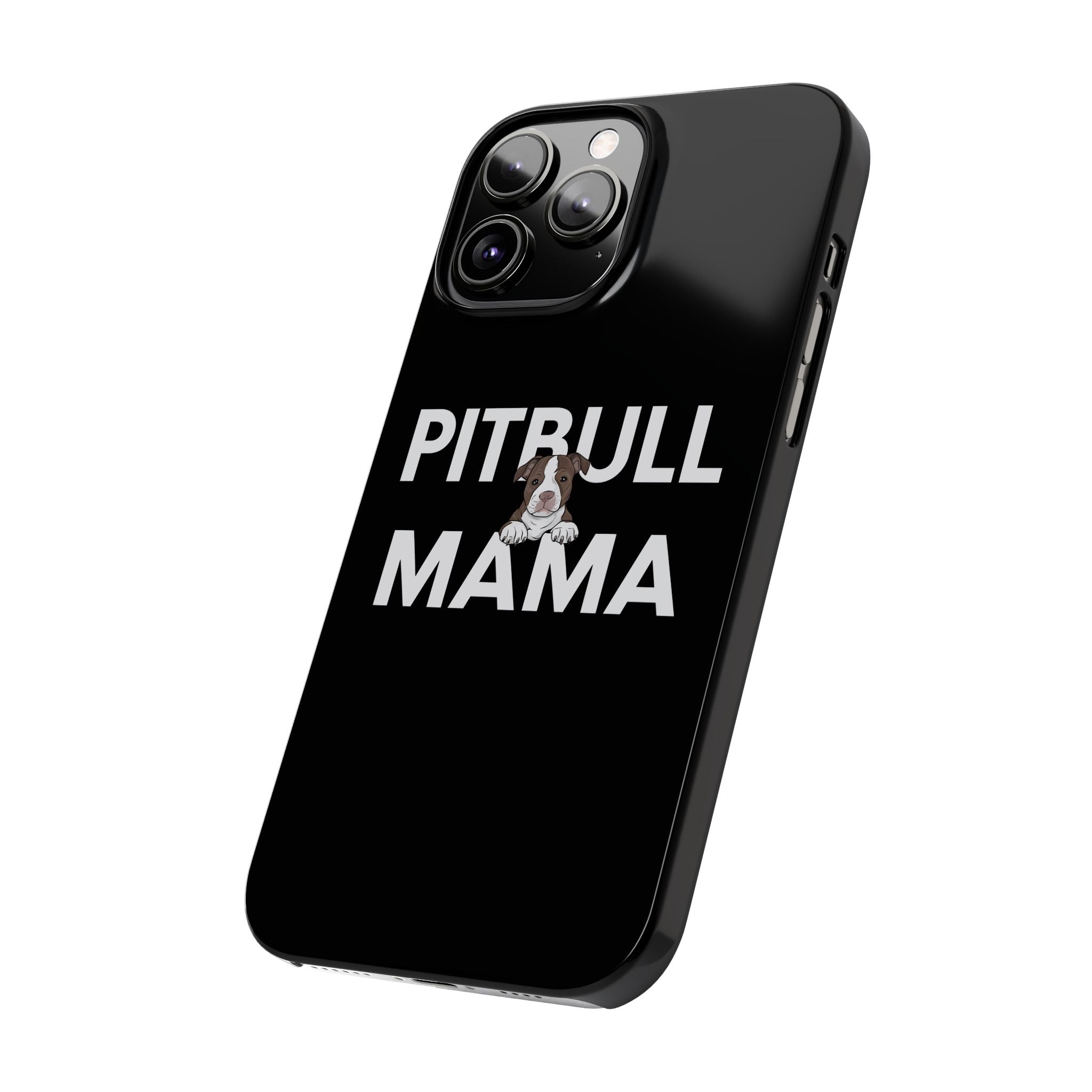 Premium Pitbull Mama 3 iPhone Case | Pitbull Gifts Slim Phone Cases