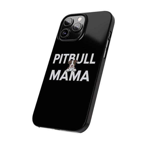 Premium Pitbull Mama 3 iPhone Case | Pitbull Gifts Slim Phone Cases