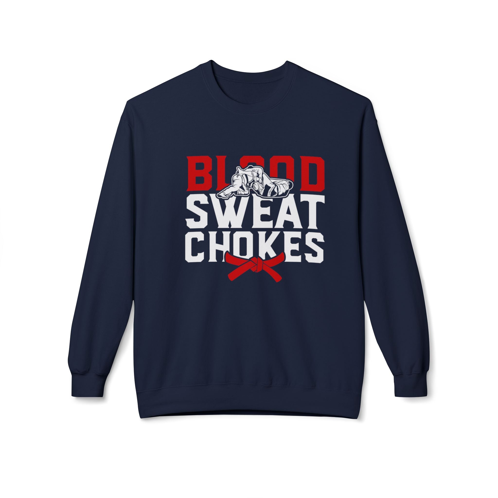 Brazilian Jiu Jitsu Blood Sweat & Chokes BJJ Unisex Midweight Softstyle Fleece Crewneck Sweatshirt