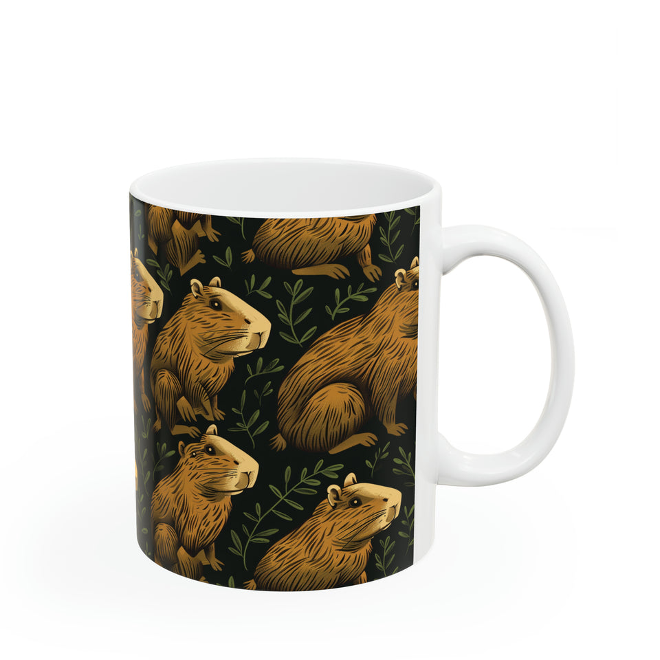 Capybara Mug  | Capybara Coffee Mug | Cute Capy Pattern 2 Coffee Mug 11oz