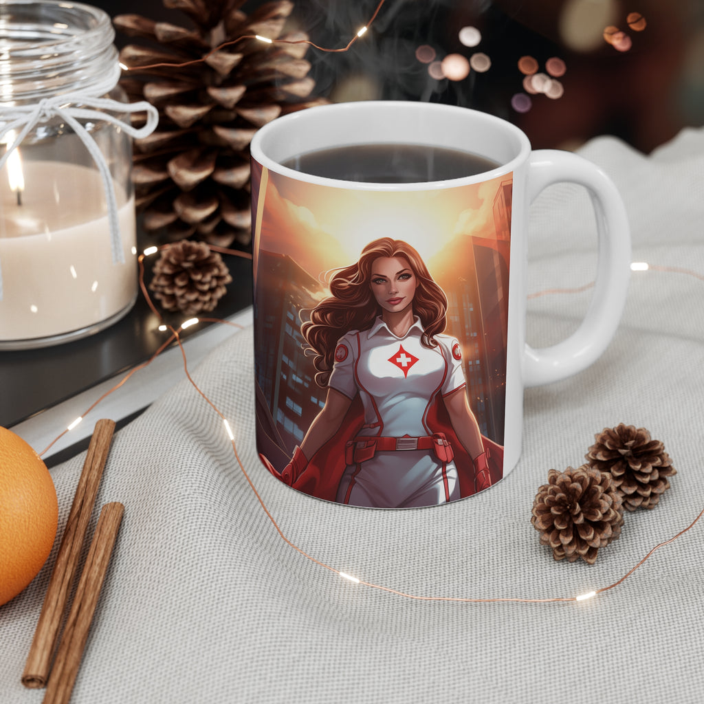 Superhero Nurse Mug | Nurse Gift | Future Nurse ICU Nurse Registered Nurse ER Nurse Pediatric Nurse Ceramic Mug 11oz