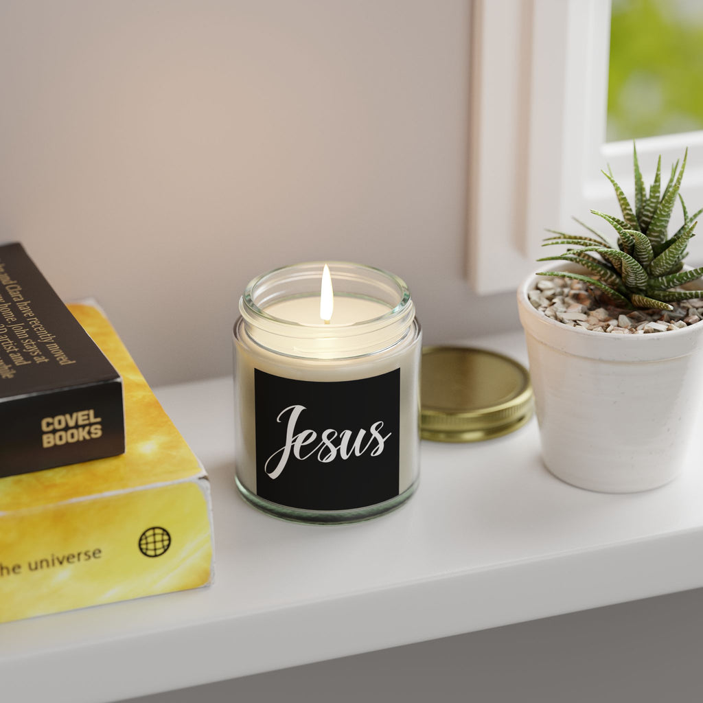 Jesus Cross Faith Scented Candle - Christian Jesus Coconut Apricot Wax Candle (4oz, 9oz)