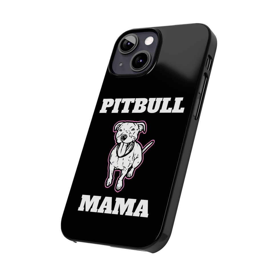Premium Pitbull Mama 2 iPhone Case | Pitbull Gifts Slim Phone Cases