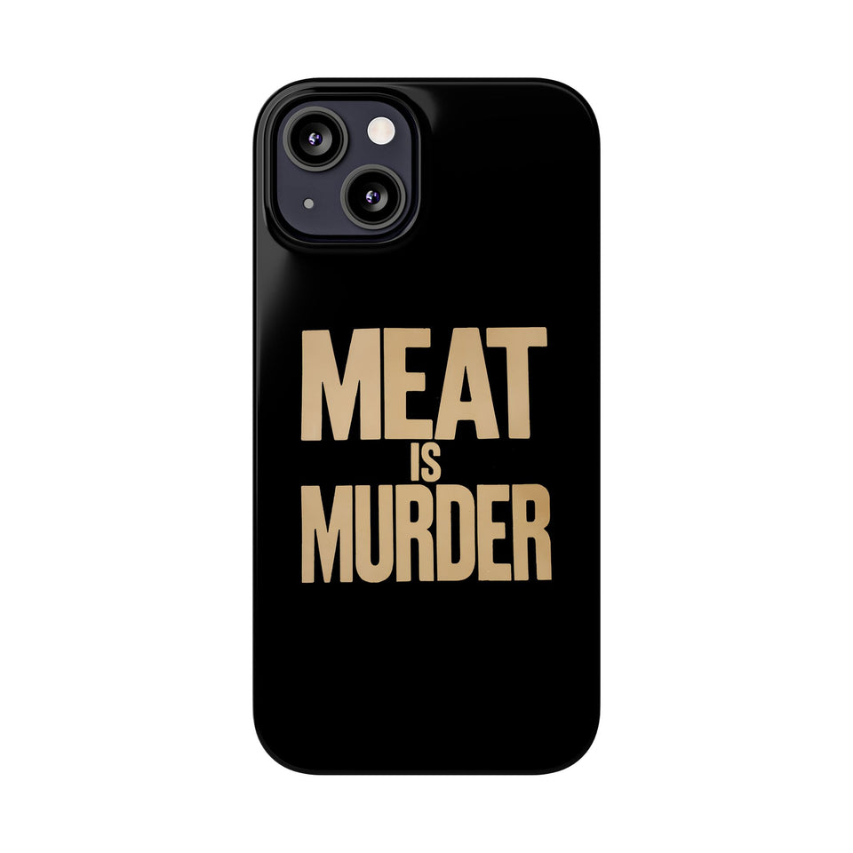 Premium Vegan Meat Is Murder iPhone Case | Vegan Gifts Slim Phone Cases