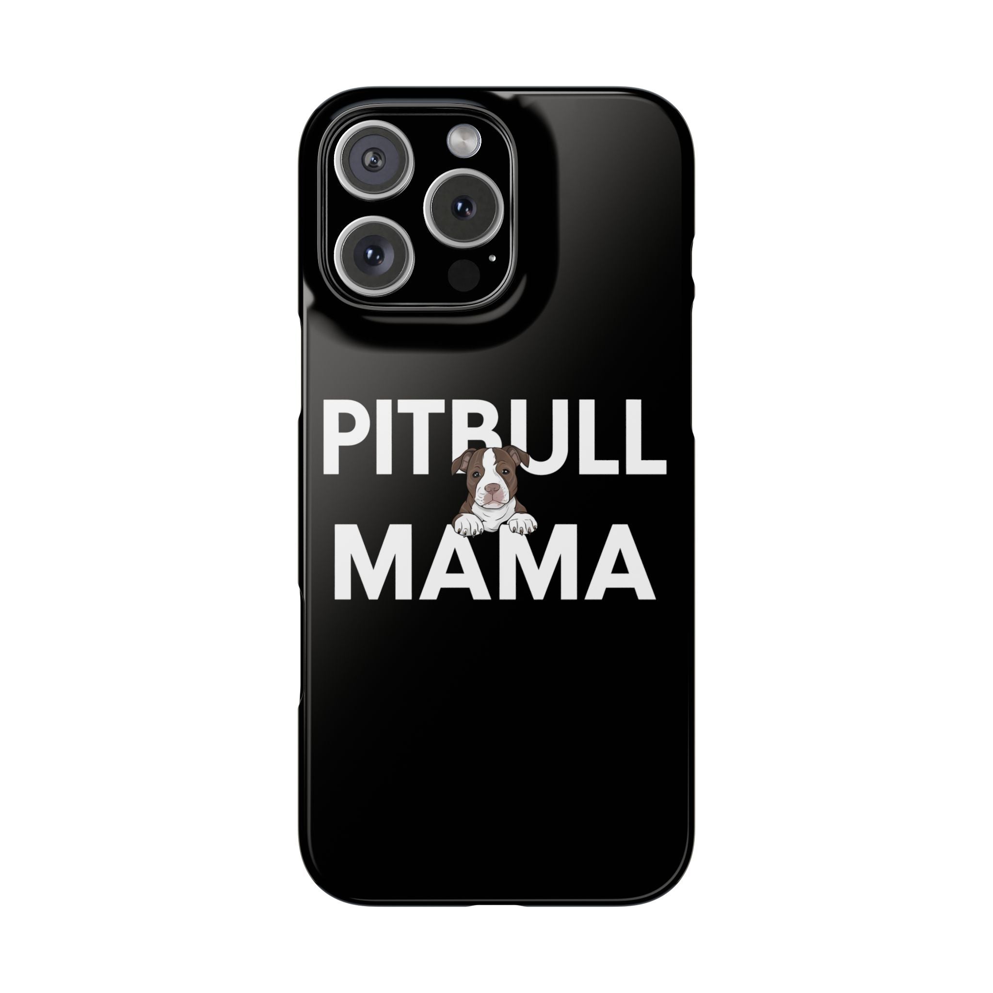 Premium Pitbull Mama 3 iPhone Case | Pitbull Gifts Slim Phone Cases