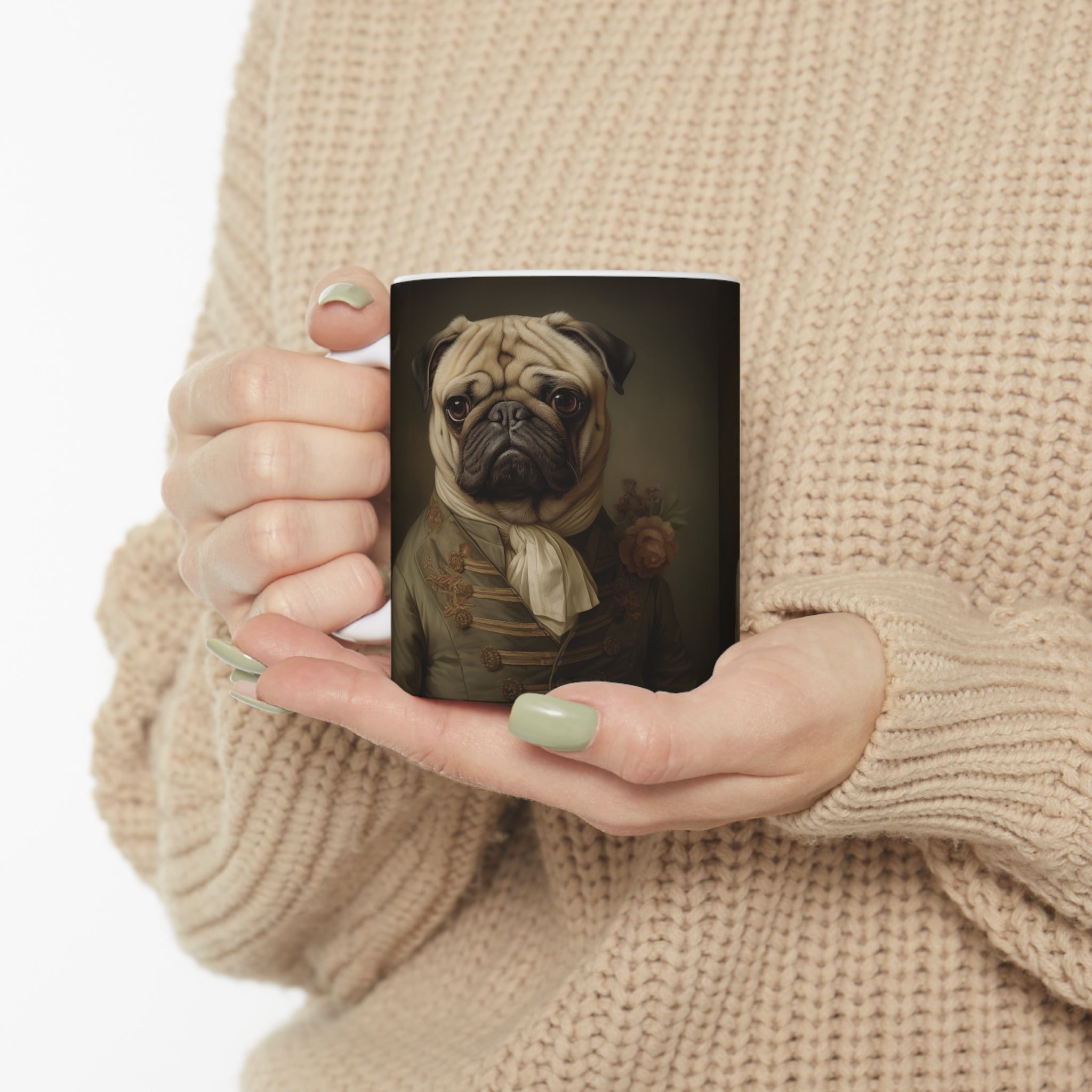 Classical Painting Pug Mug | Pug Coffee Mug | Pug Dog Gifts | Pug Presents | Pug Mug 11oz