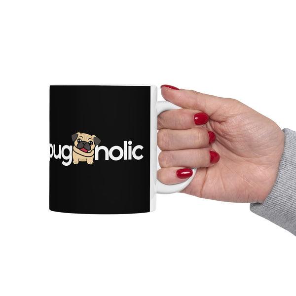 Puggaholic Pug Mug 2 | Pug Coffee Mug | Pug Dog Gifts | Pug Presents | Pug Mug 11oz