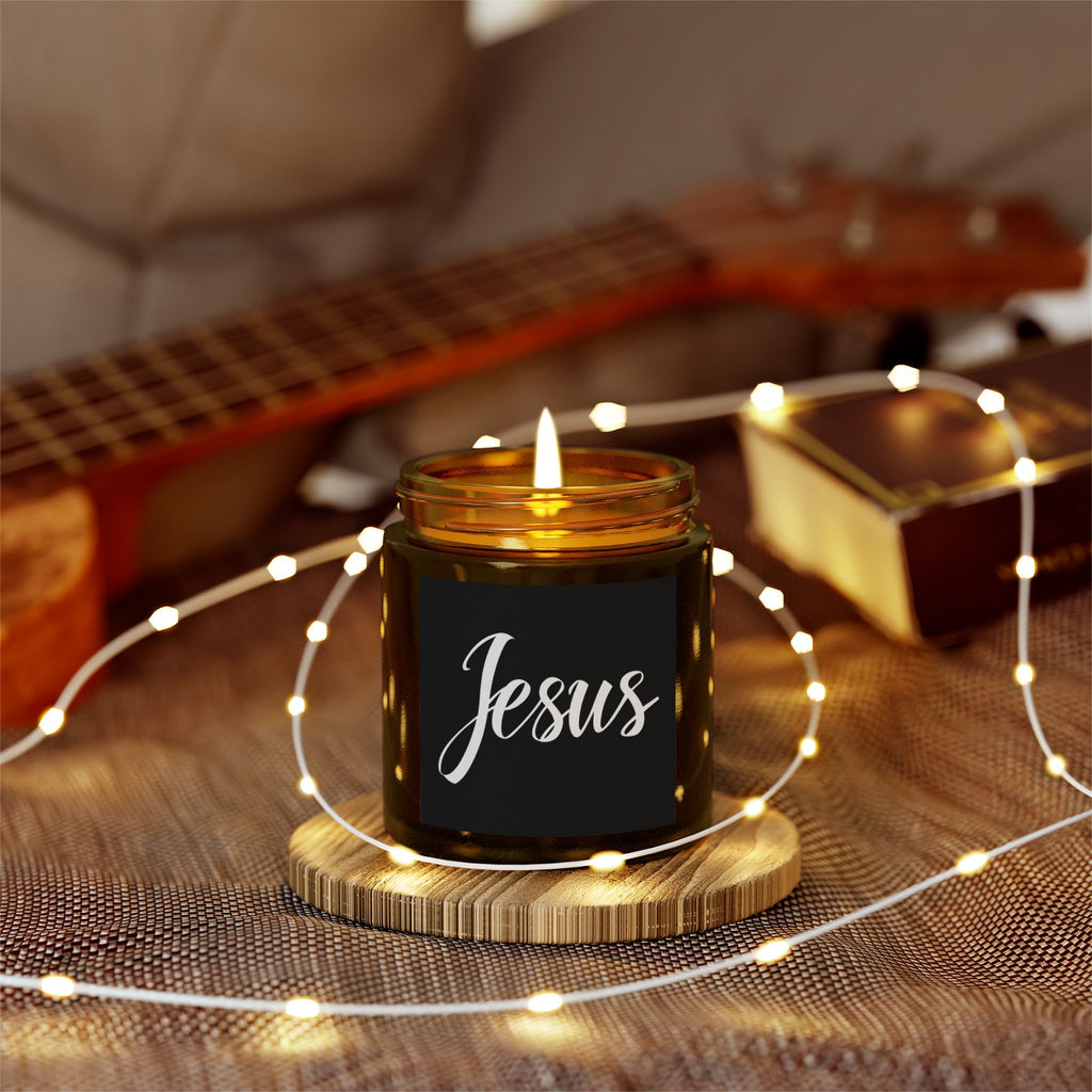 Jesus Cross Faith Scented Candle - Christian Jesus Coconut Apricot Wax Candle (4oz, 9oz)