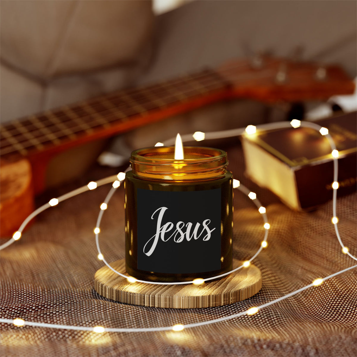 Jesus Cross Faith Scented Candle - Christian Jesus Coconut Apricot Wax Candle (4oz, 9oz)