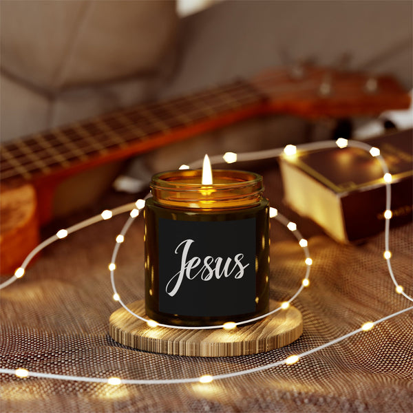 Jesus Cross Faith Scented Candle - Christian Jesus Coconut Apricot Wax Candle (4oz, 9oz)