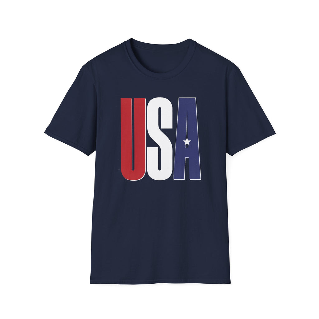 USA Flag Graphic T-Shirt — Red White & Blue Patriotic Tee