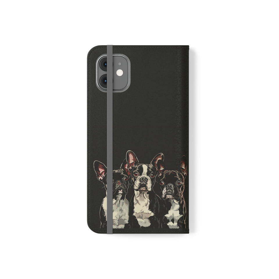 Boston Terrier Phone Case | Boston Terrier Wallet Phone Case | IPhone & Samsung Galaxy Boston Terrier Flip Cases