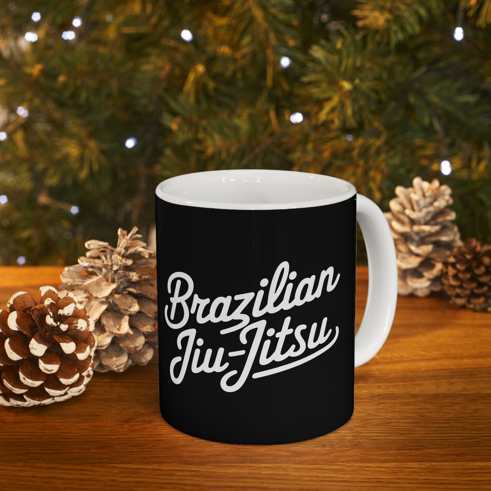 Brazilian Jiu Jitsu Cursive BJJ Ceramic Mug | Brazilian Jiu Jitsu Gifts (11oz)