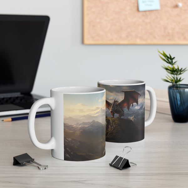 Fantasy Dragon Mug | Fantasy RPG Gift | Dragon Ceramic Mug 11oz