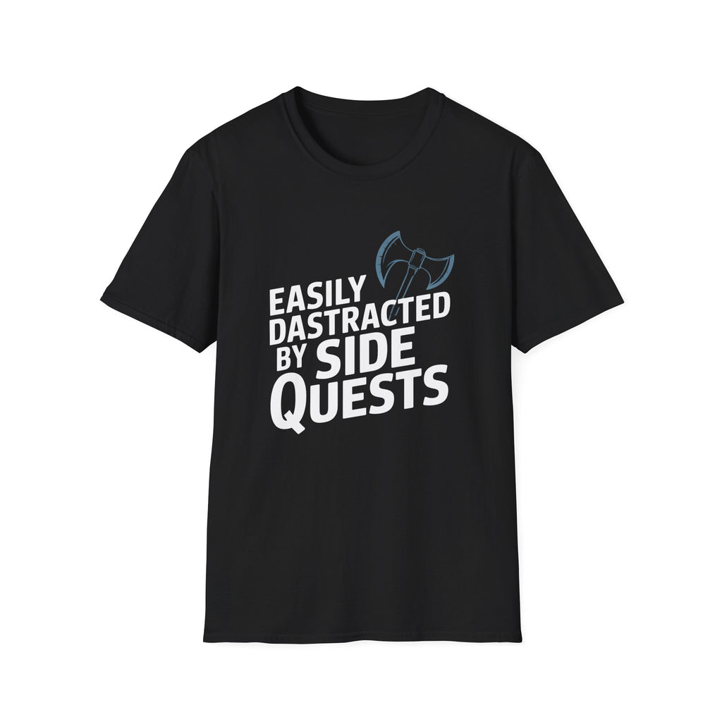Easily Distracted By Side Quests T-Shirt — RPG Gamer Tee 4