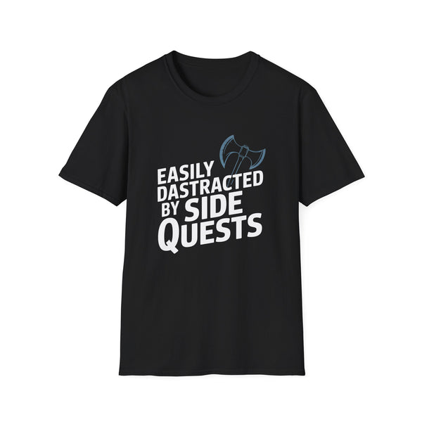 Easily Distracted By Side Quests T-Shirt — RPG Gamer Tee 4