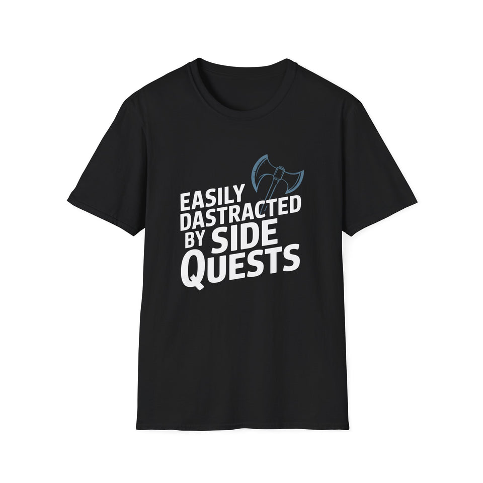 Easily Distracted By Side Quests T-Shirt — RPG Gamer Tee 4
