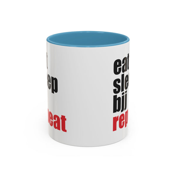 Brazilian Jiu Jitsu Eat Sleep BJJ Repeat | BJJ Accent Coffee Mug