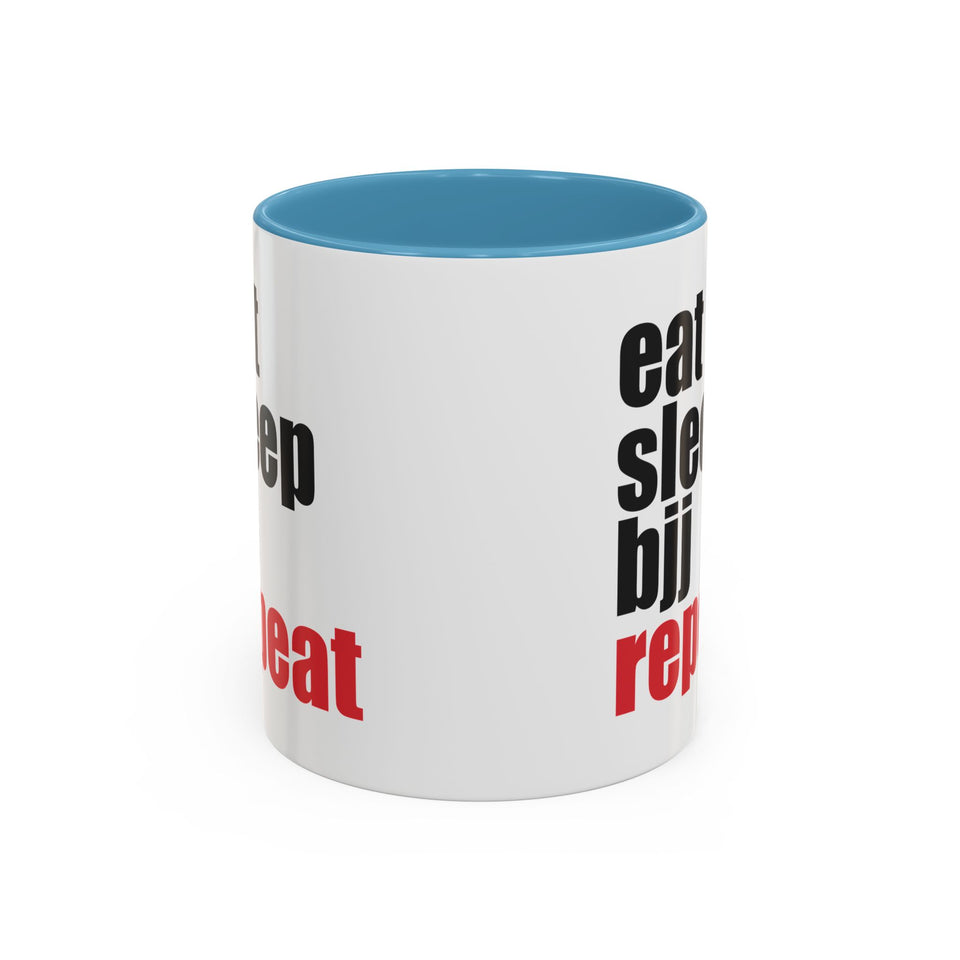 Brazilian Jiu Jitsu Eat Sleep BJJ Repeat | BJJ Accent Coffee Mug