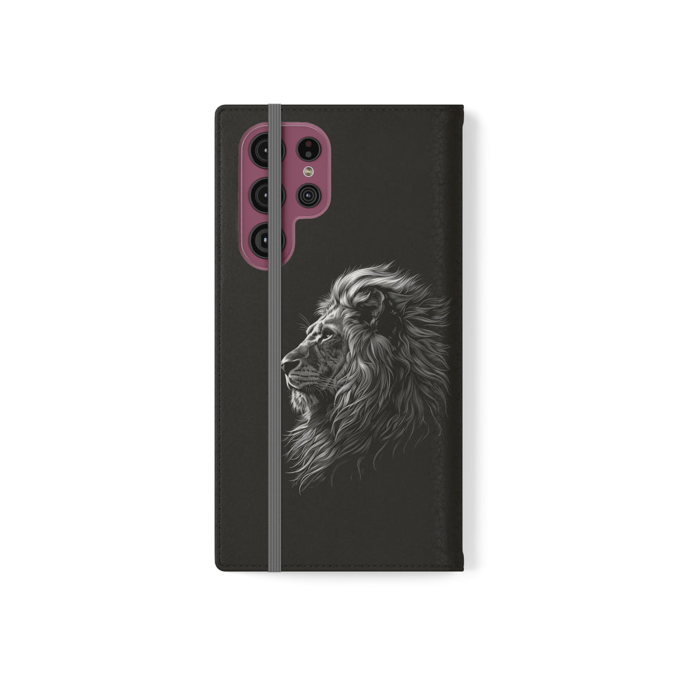 Lion Phone Case | Lion Wallet Phone Case Gifts | IPhone & Samsung Galaxy Lion Flip Cases