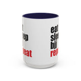 Brazilian Jiu Jitsu Eat Sleep BJJ Repeat | BJJ Accent Coffee Mug Brazilian Jiu Jitsu Eat Sleep BJJ Repeat | BJJ Accent Coffee Mug