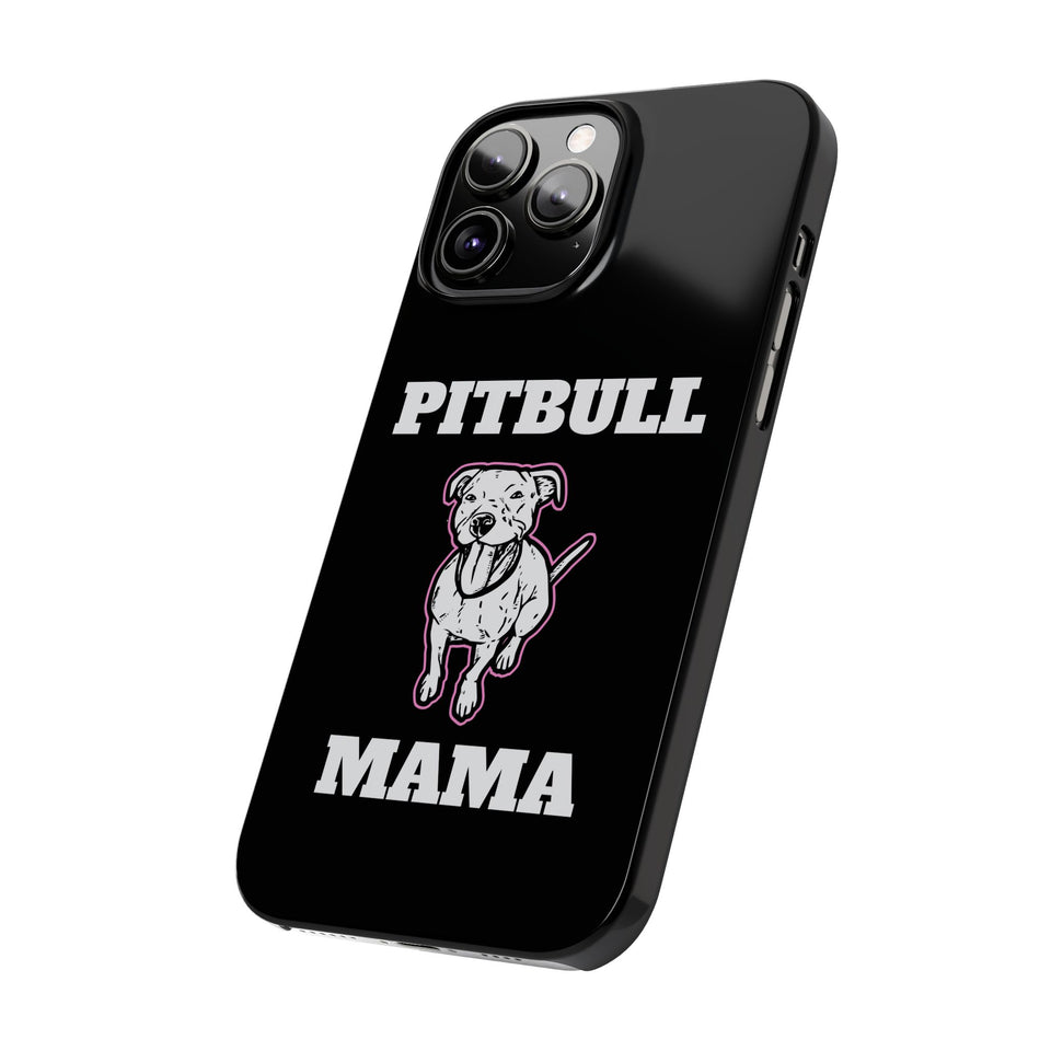 Premium Pitbull Mama 2 iPhone Case | Pitbull Gifts Slim Phone Cases