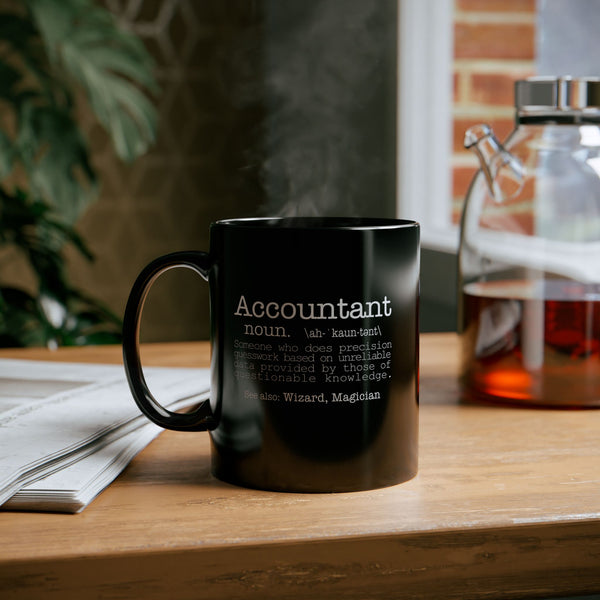 Accountant Definition Black Mug – Funny Accountant Gift Coffee Cup (11oz/15oz)