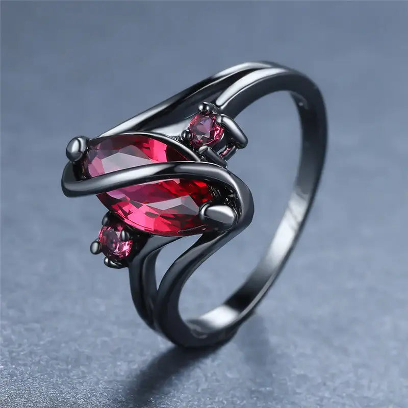Women's Red Crystal Ring Secondary image