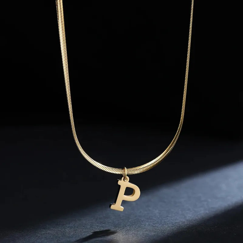 Elegant A-Z Stainless Steel Pendant Necklace