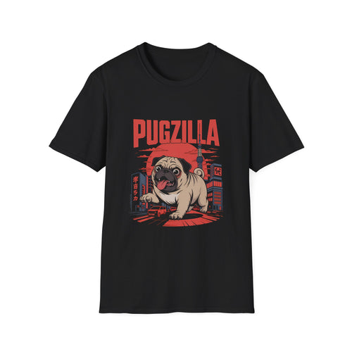 Pugzilla Funny Pug Owner Lover T-shirt, Pug Japanese Monster Tee, Pug Mom Shirt, Pug Dad Gift, Pug Owner Shirt