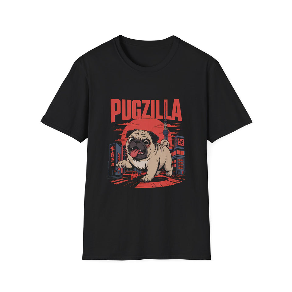 Pugzilla Funny Pug Owner Lover T-shirt, Pug Japanese Monster Tee, Pug Mom Shirt, Pug Dad Gift, Pug Owner Shirt
