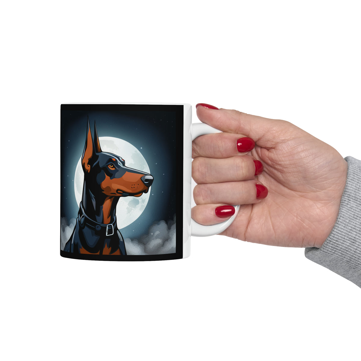 Doberman Mug | Doberman Gifts | Doberman Presents Moon Ceramic Mug 11oz