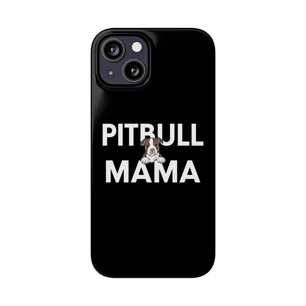 Premium Pitbull Mama 3 iPhone Case | Pitbull Gifts Slim Phone Cases
