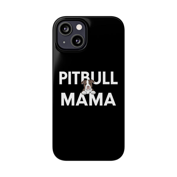 Premium Pitbull Mama 3 iPhone Case | Pitbull Gifts Slim Phone Cases