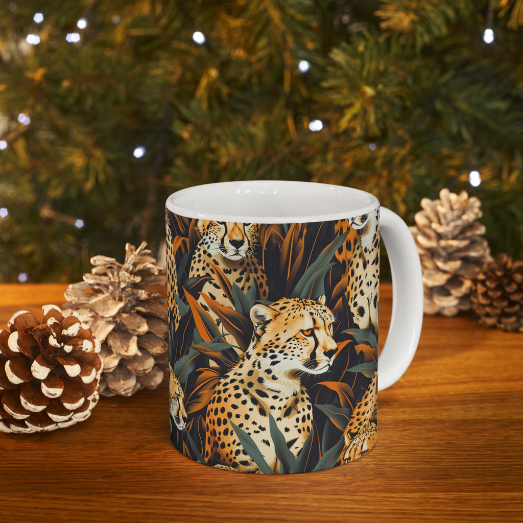 Cheetah Mug | Cheetah Gifts | Cheetah Presents | Group Of Cheetah Ceramic Mug 11oz