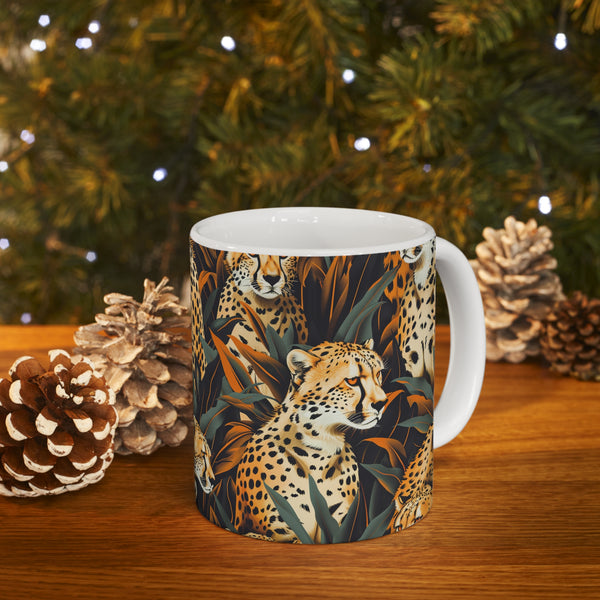 Cheetah Mug | Cheetah Gifts | Cheetah Presents | Group Of Cheetah Ceramic Mug 11oz