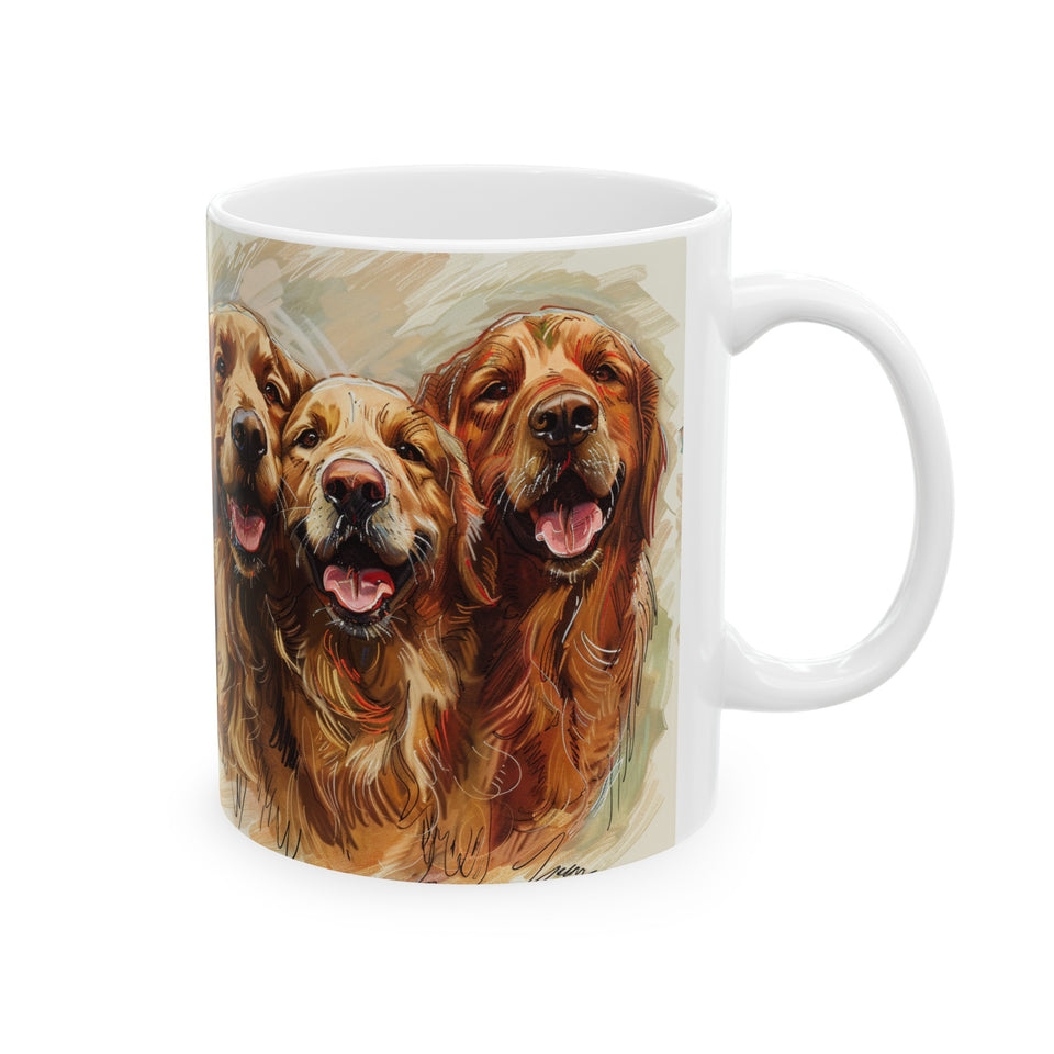 Golden Retriever Mug Group | Golden Retriever Gift | Golden Retriever Coffee Mug | Golden Retriever Presents Mug 11oz