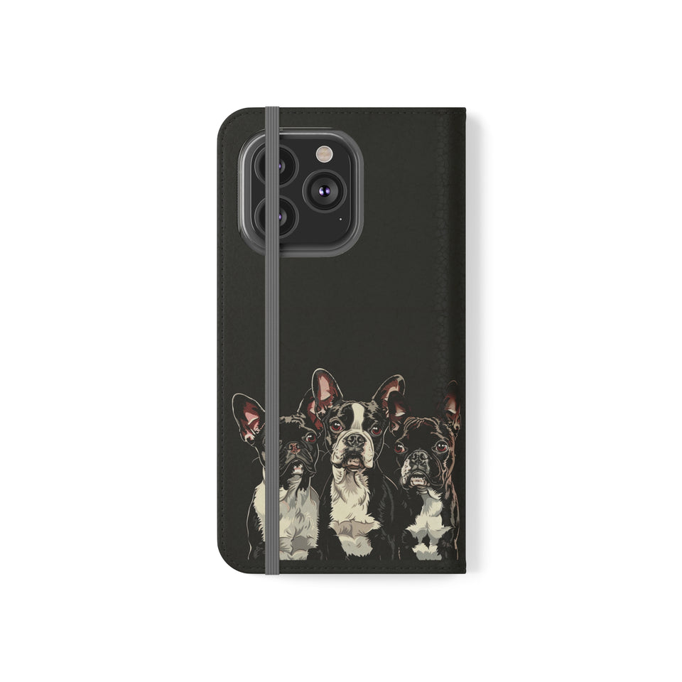 Boston Terrier Phone Case | Boston Terrier Wallet Phone Case | IPhone & Samsung Galaxy Boston Terrier Flip Cases
